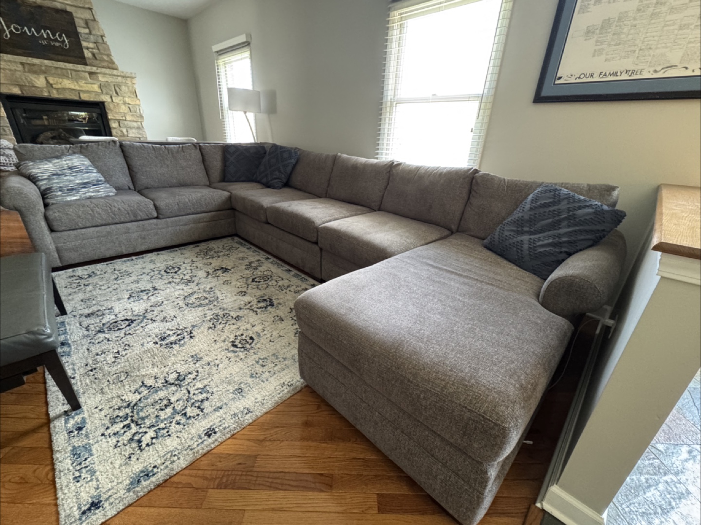 Large Grey Sectional Sofa - photo 2