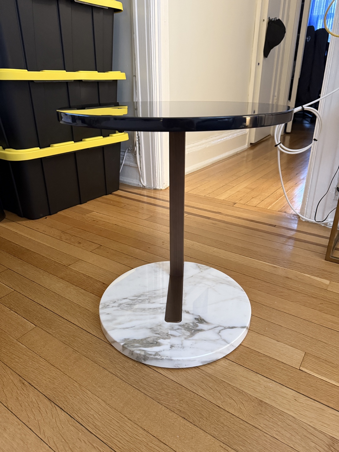 Modern Round Side Table with Marble Base - photo 2