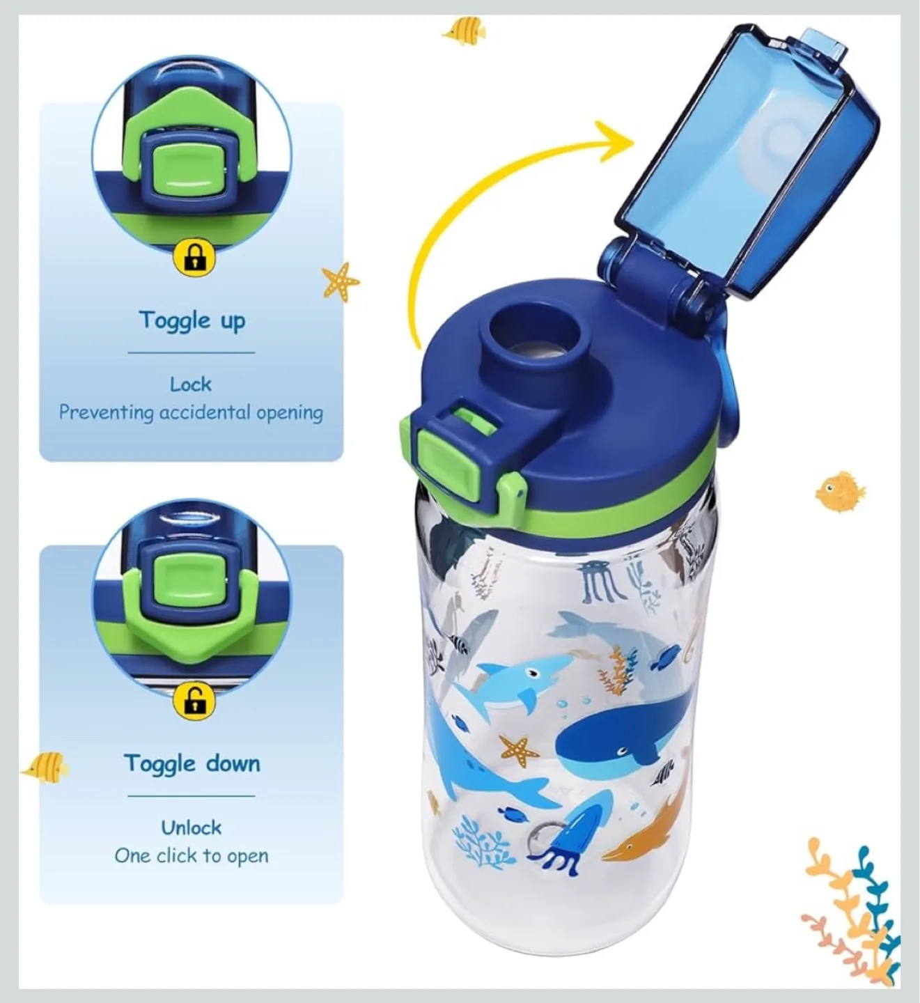 OPARD 17oz/500ml Kids Water Bottle - (5 for 35$) image indicator(4)