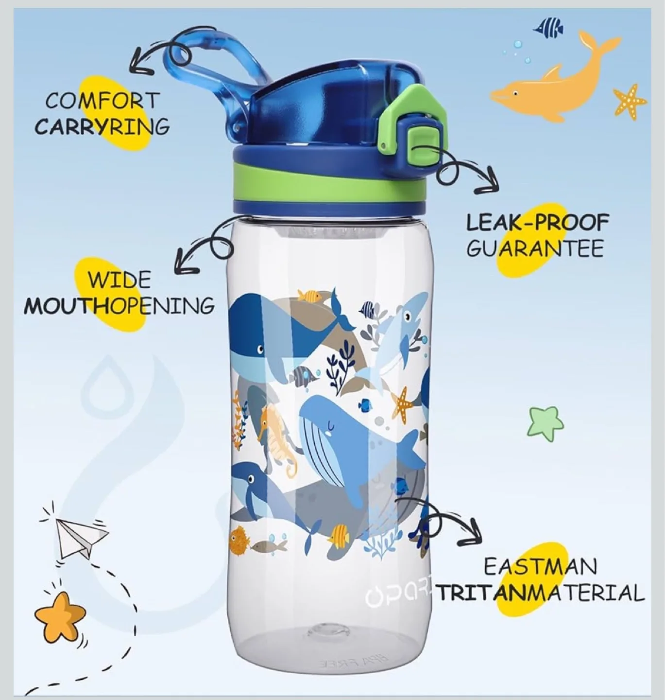 OPARD 17oz/500ml Kids Water Bottle - (5 for 35$) image indicator(3)