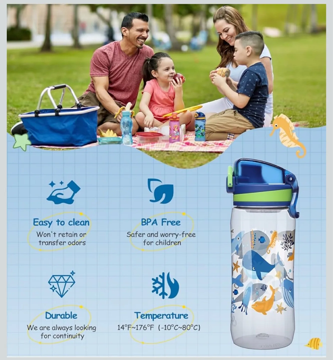 OPARD 17oz/500ml Kids Water Bottle - (5 for 35$) image indicator(6)