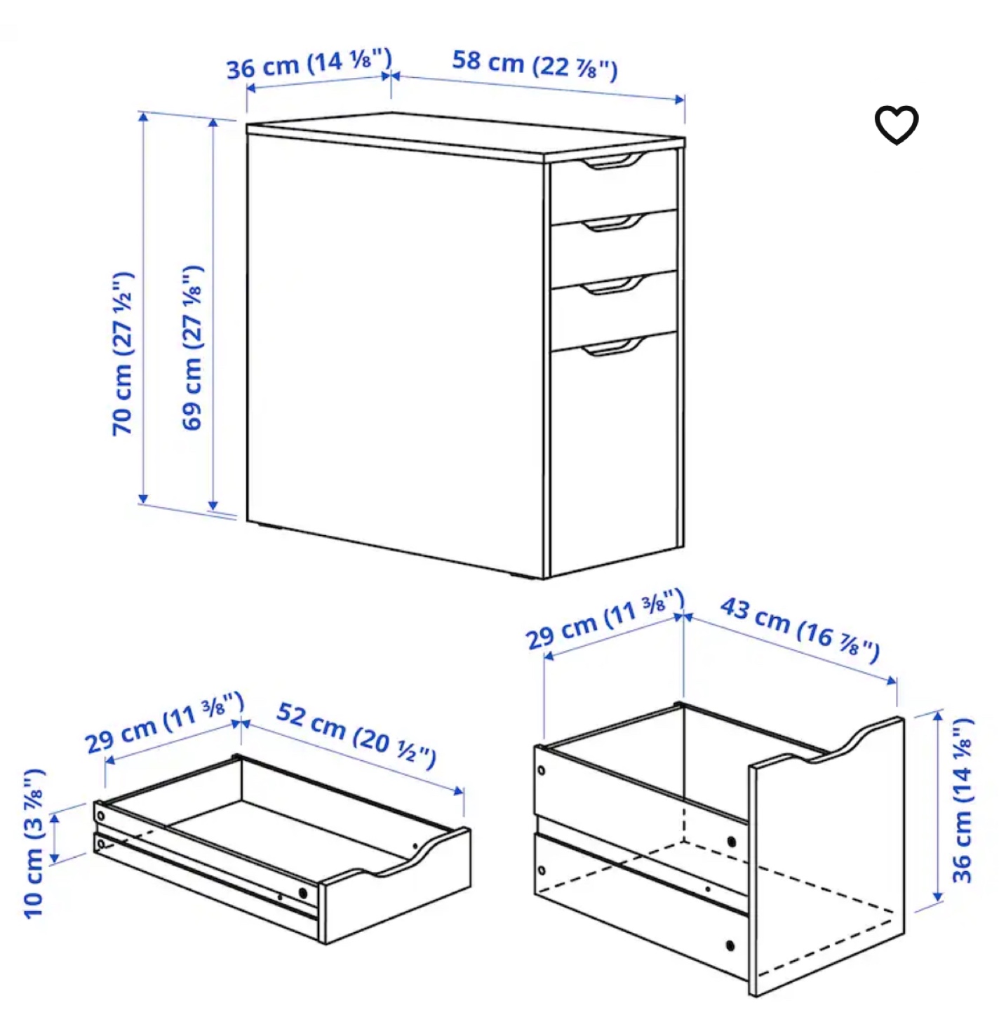 IKEA Alex White 5-Drawer Chest - photo 4