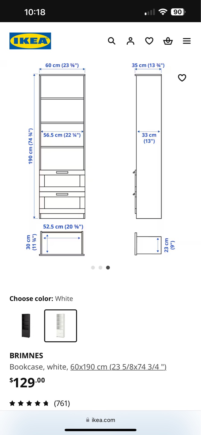 IKEA BRIMNES Bookcase - White - photo 2