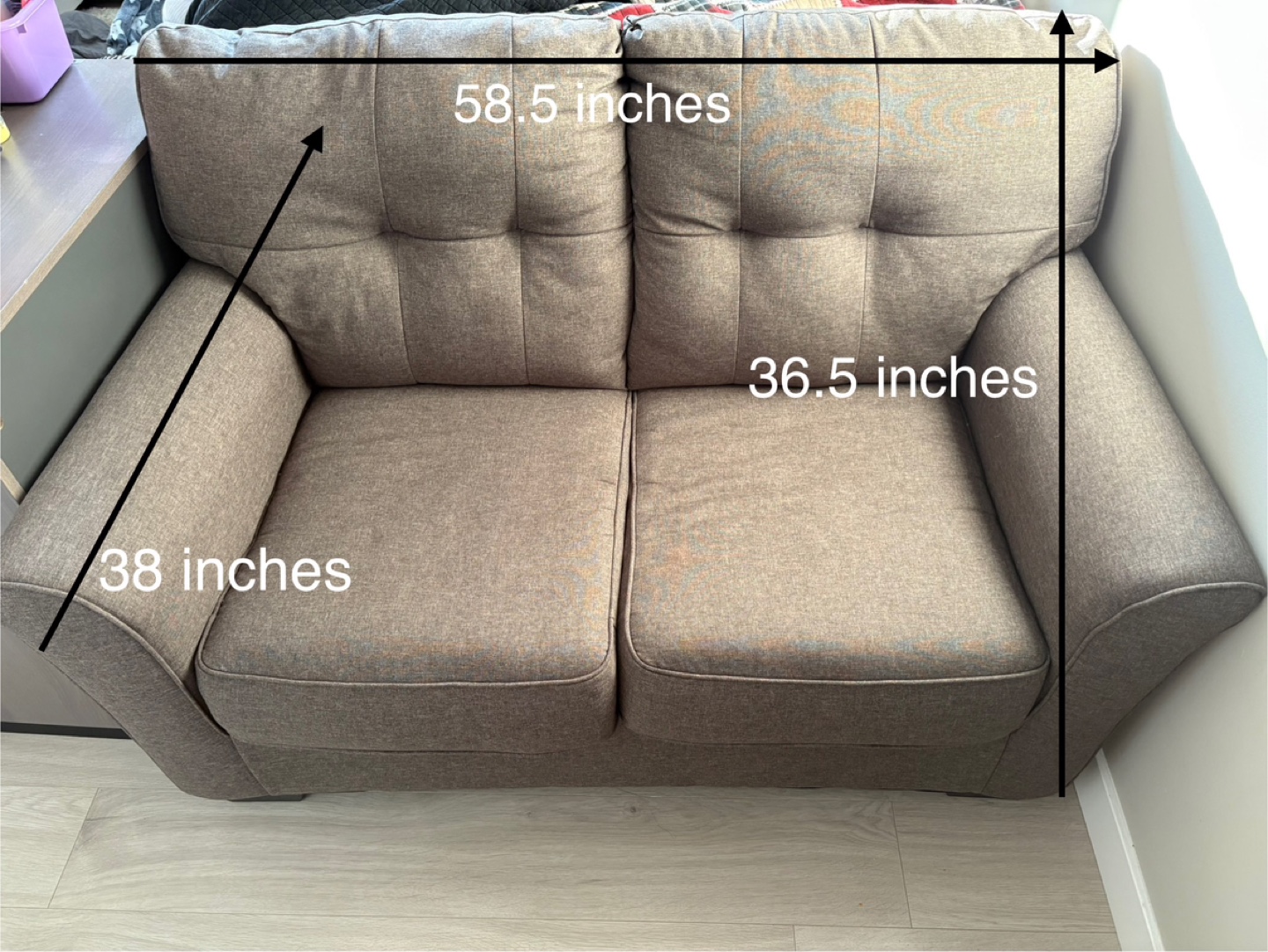 Brown Fabric Loveseat and Chaise Lounge Set - photo 2