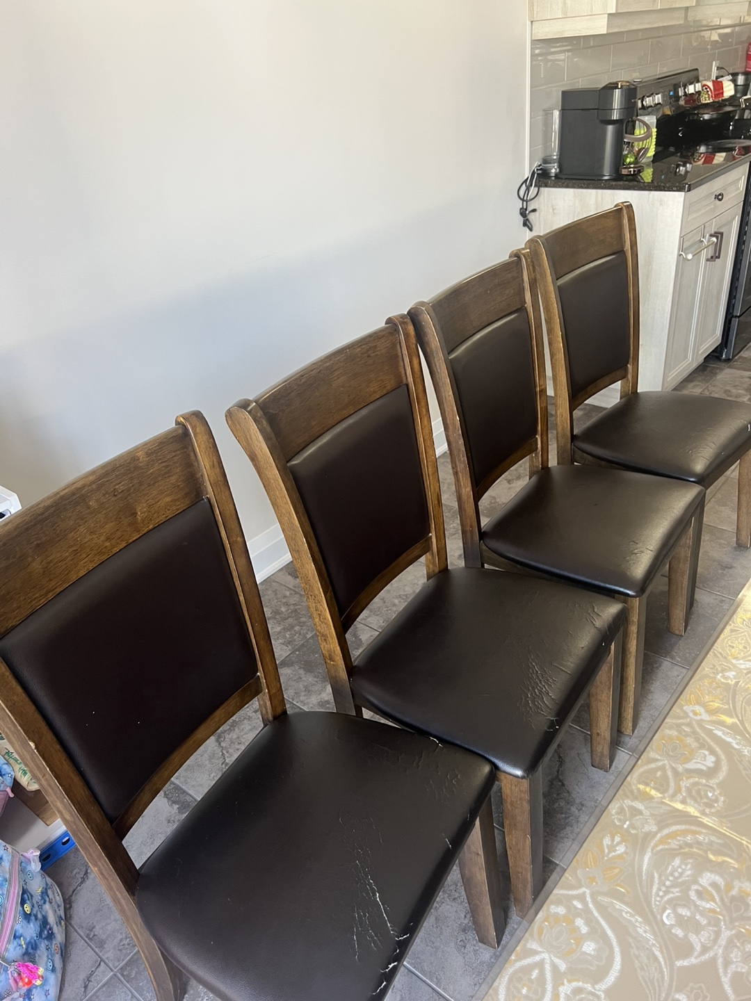 Dining Table Set with Bench - 4 Chairs