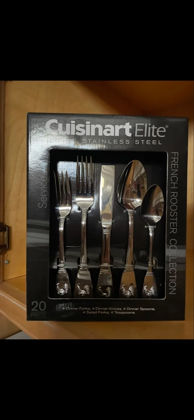 Cuisinart Elite 20-Piece Rooster Stainless Steel Flatware Set thumbnail