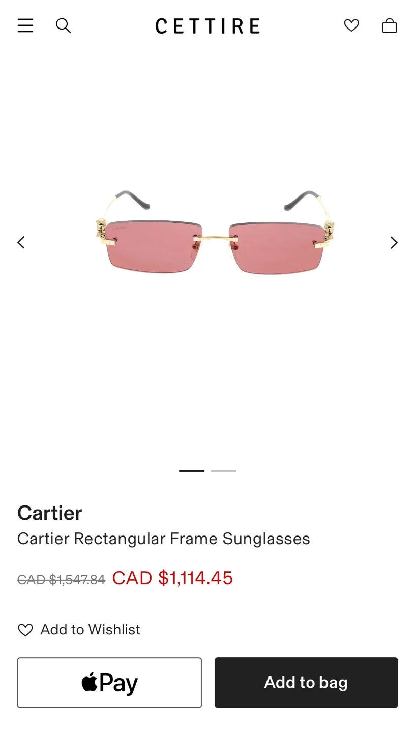 ‼️Cartier Rectangular Frame Sunglasses thumbnail
