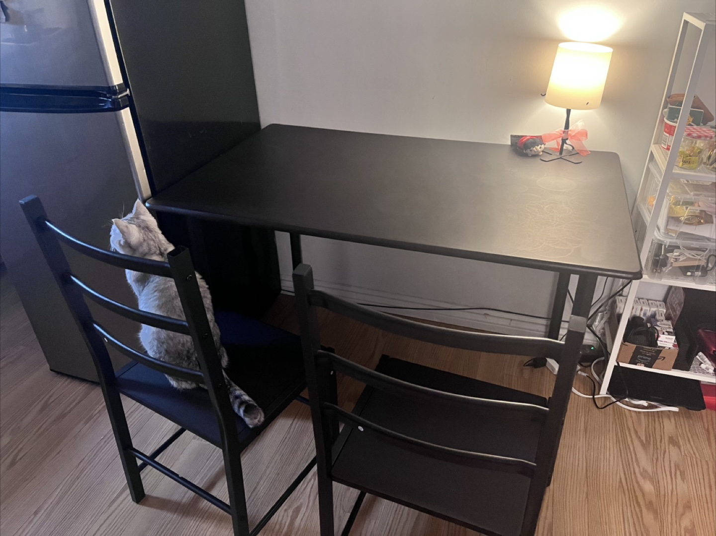 Used Black Dining Table and Four Chairs Set - photo 2