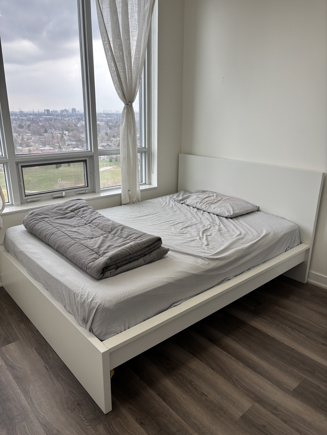IKEA MALM White Queen Bed Frame & Mattress - photo 2
