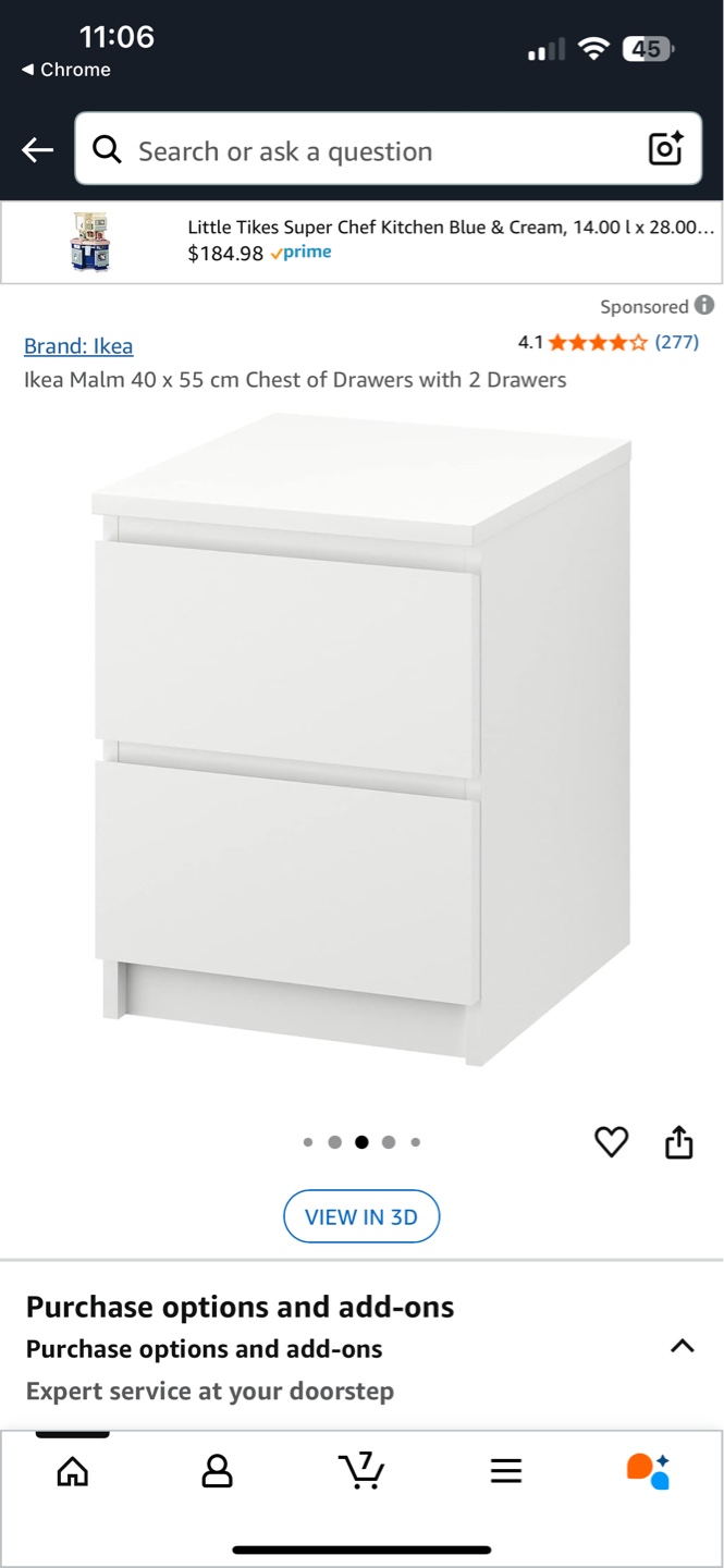 IKEA MALM White 2-Drawer Chest