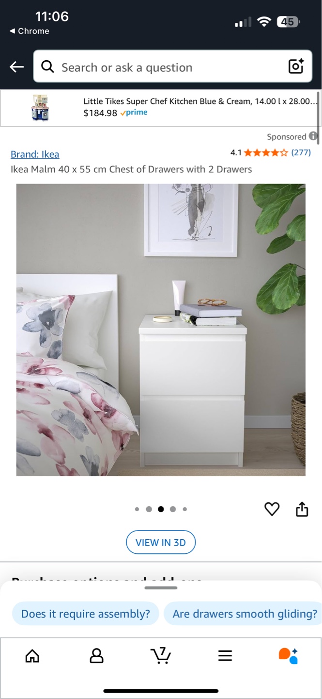 IKEA MALM White 2-Drawer Chest - photo 3