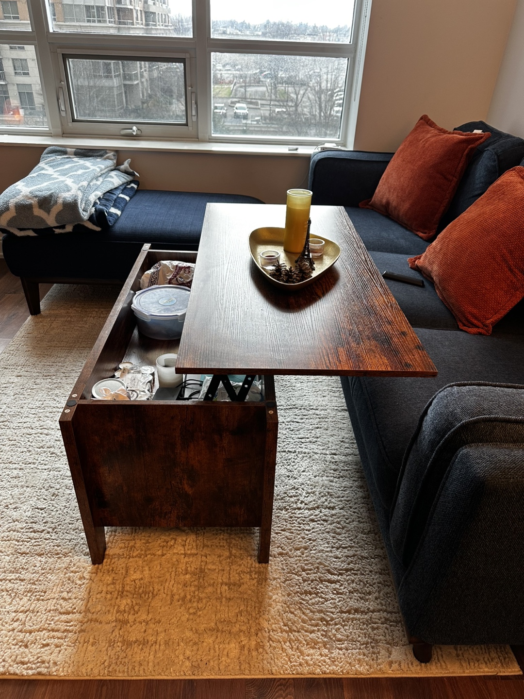 Lift-Top Coffee Table with Storage - photo 2