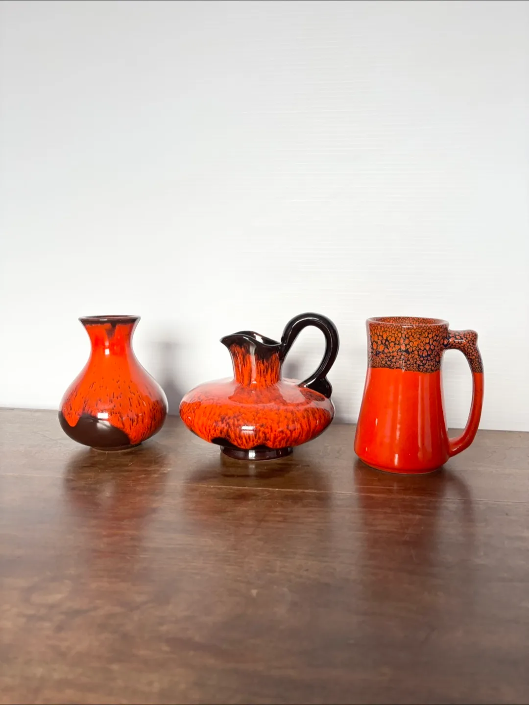 vintage MCM Canuck Pottery and Canadiana pottery lava vases thumbnail
