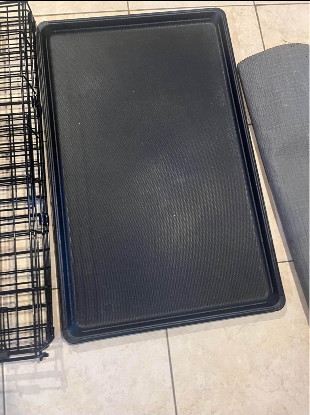 Black Metal Dog Crate with Tray - photo 2