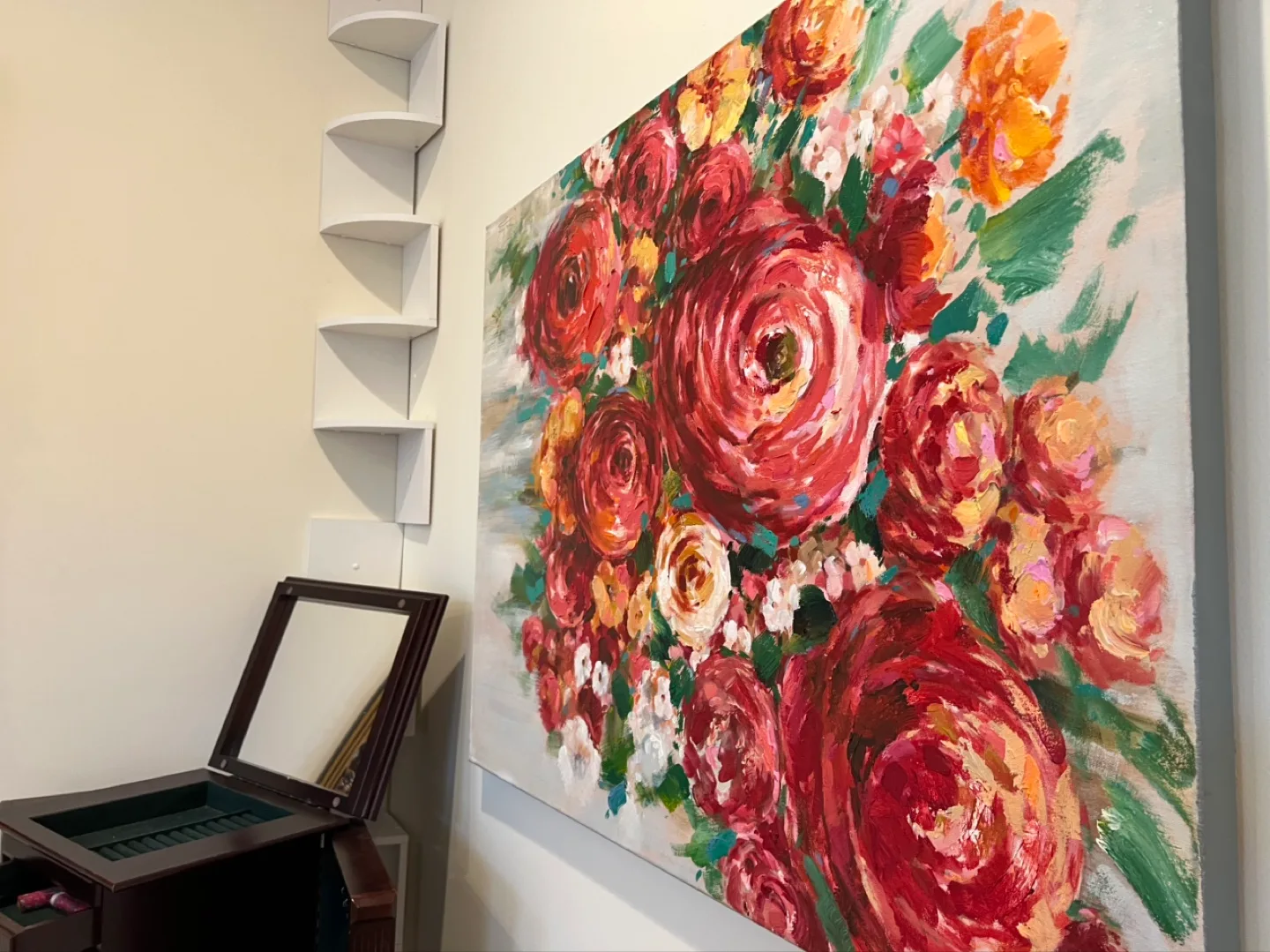 Ornate Gold Framed Oval Mirror & Matching Artwork image indicator(6)