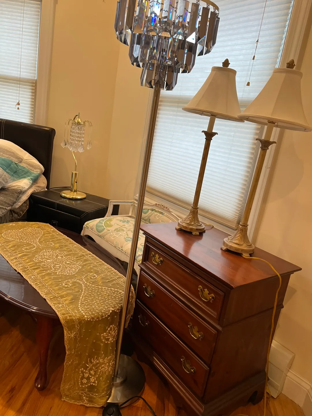 Ornate Gold Framed Oval Mirror & Matching Artwork image indicator(9)