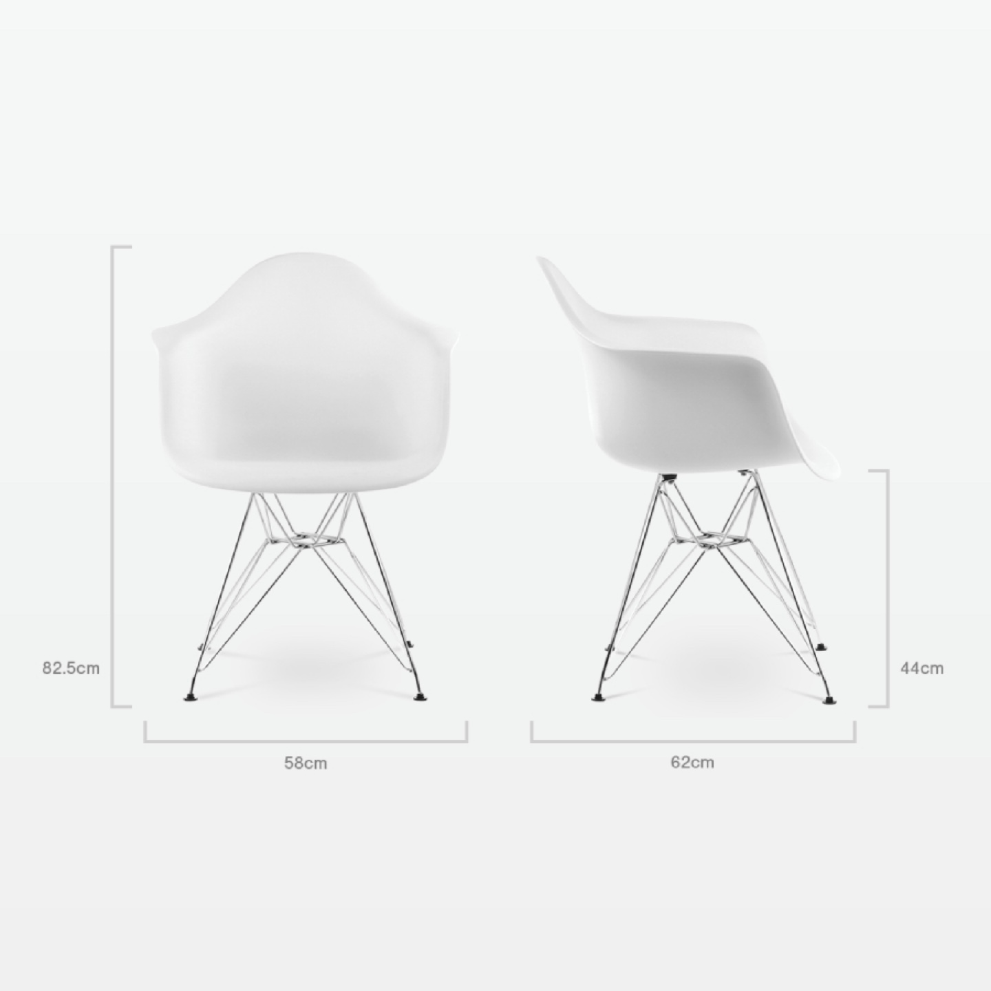 Set of 3 White Eames Style Dining Chairs - photo 3