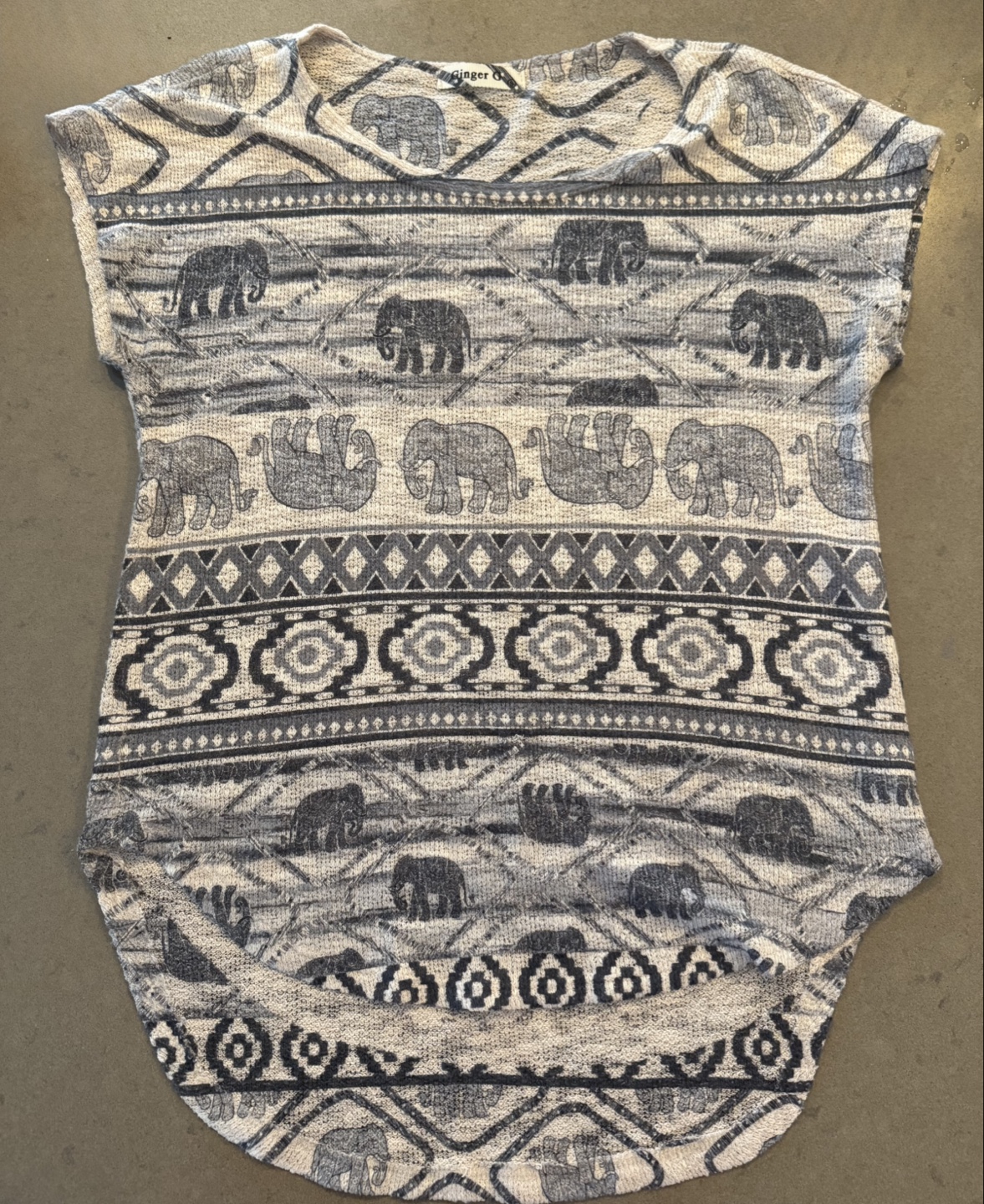 Ginger & Elephant Print Knit Top