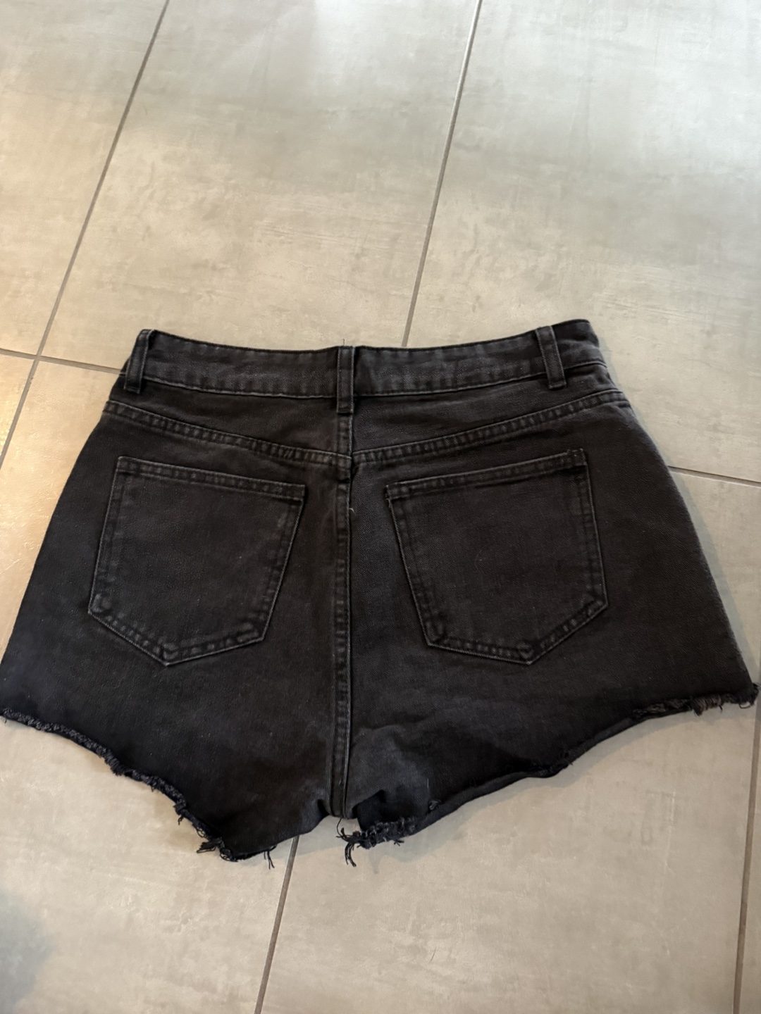 Black Denim Shorts, Size M - photo 2