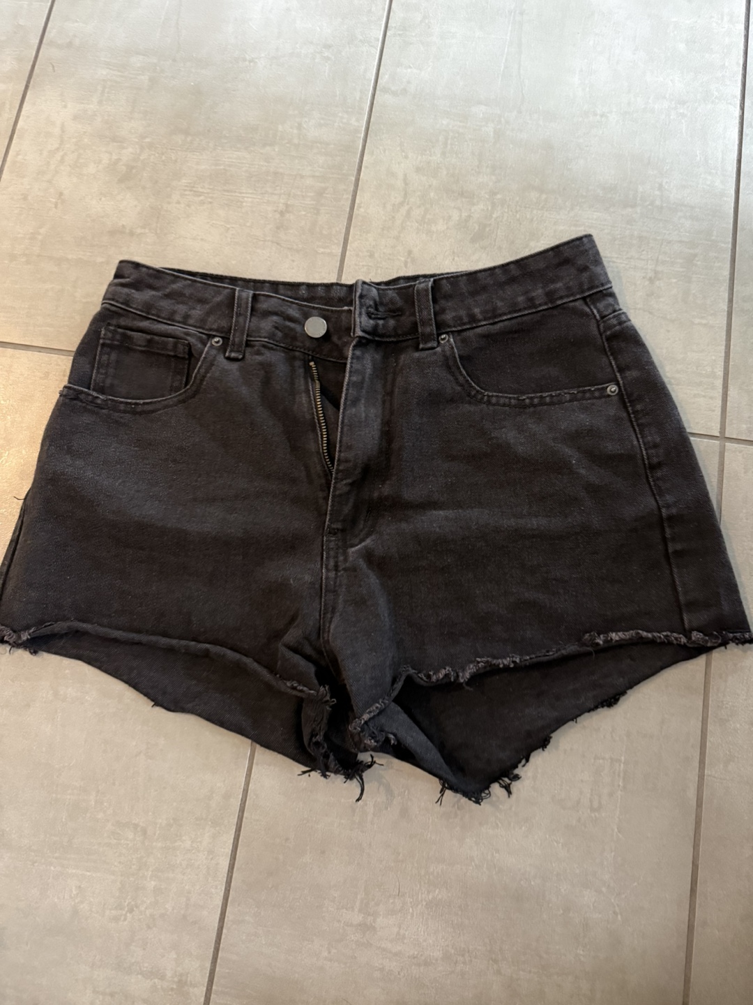 Black Denim Shorts, Size M