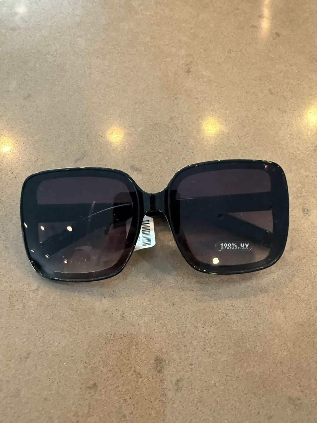 Black Square Sunglasses 100% UV Protection thumbnail