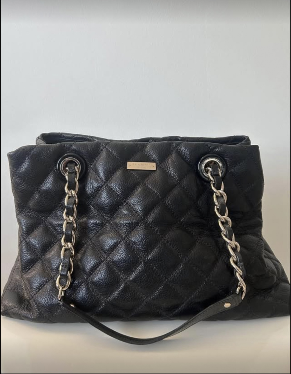 Kate Spade New York Black Quilted Leather Tote Bag