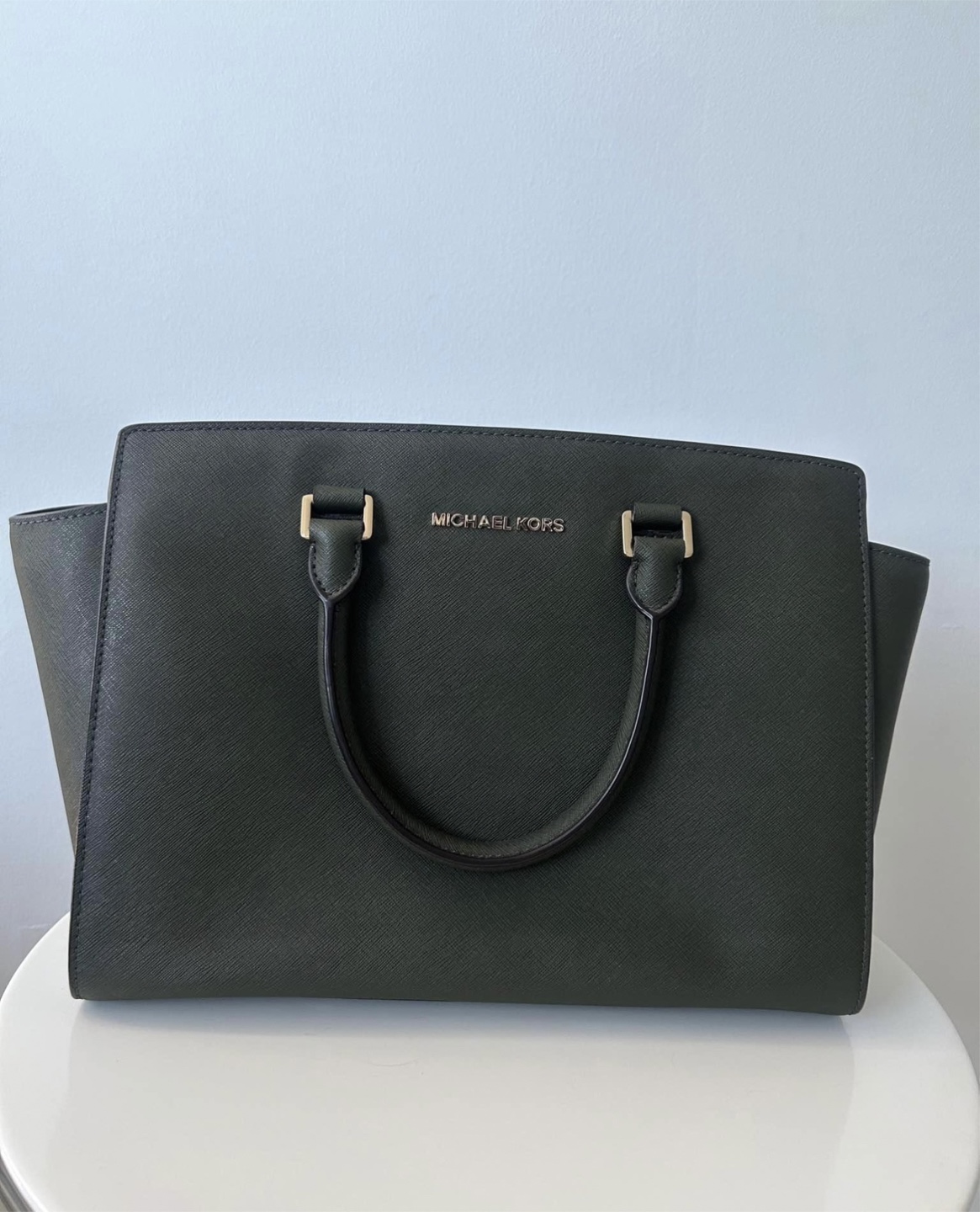 Michael Kors Selma Medium Satchel - Olive Green