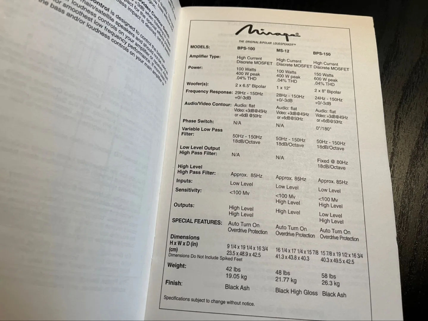 Mirage MS-12 Subwoofer 12inch/400w Peak Power image indicator(7)