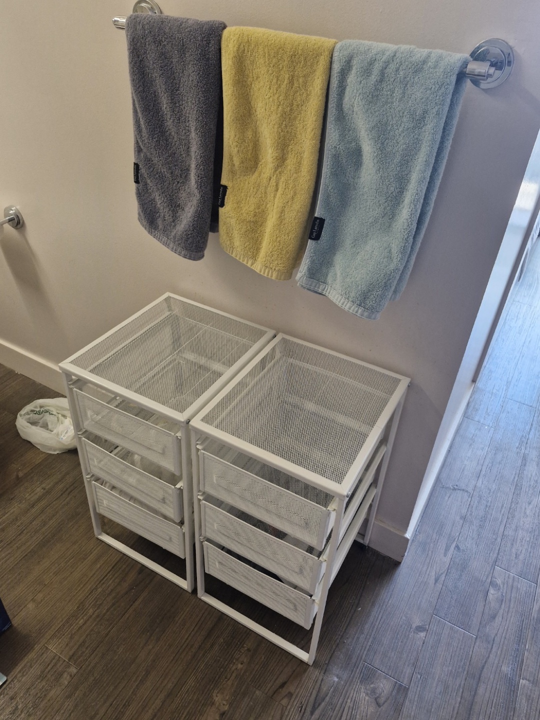 Two White Metal 3-Drawer Storage Organizers - photo 2
