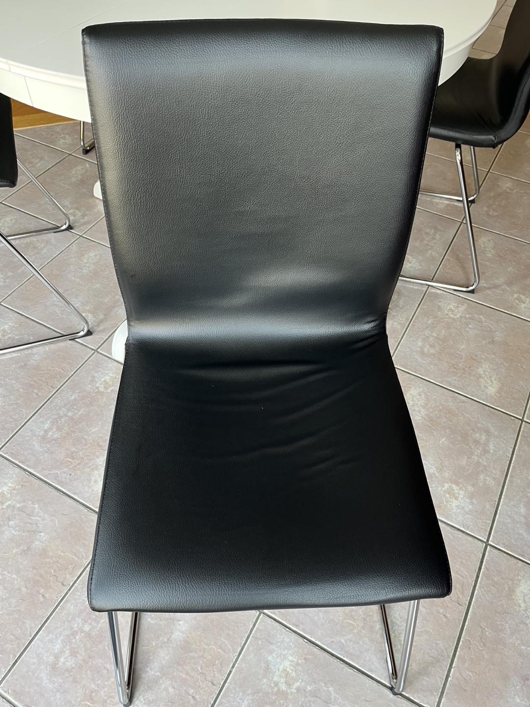 Black Leather Like Dining Chair (4)