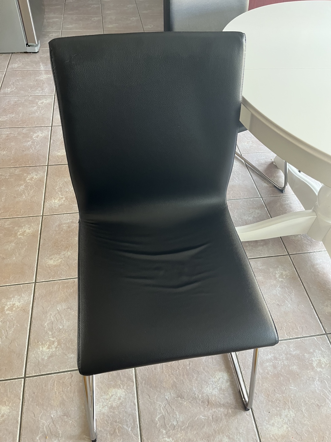 Black Leather Like Dining Chair (4) - photo 3