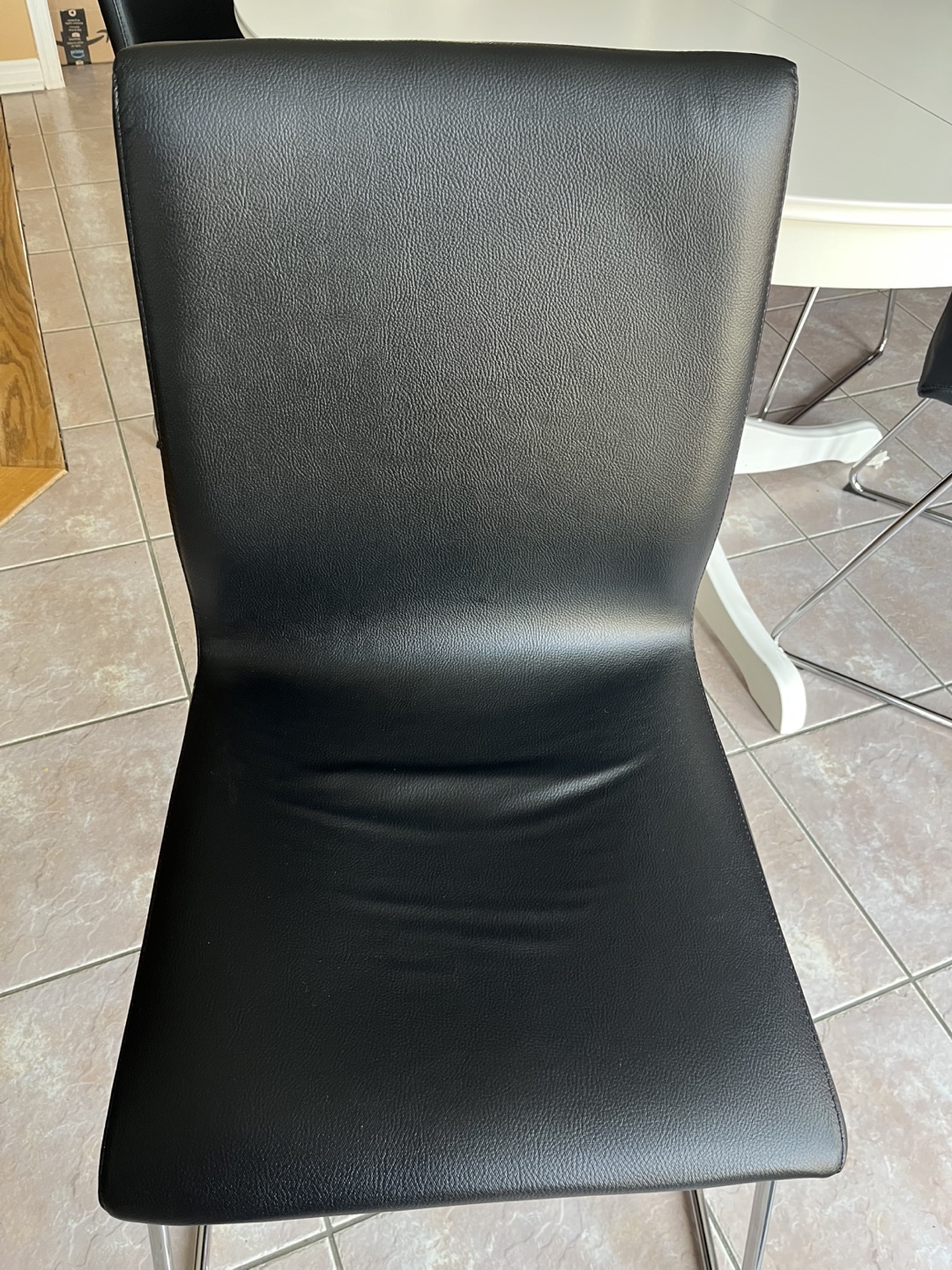 Black Leather Like Dining Chair (4) - photo 4