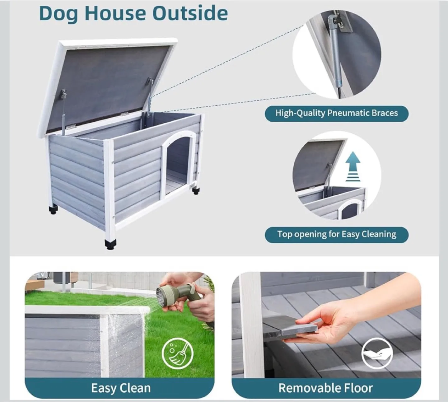 New Medium Wooden Dog House image indicator(4)