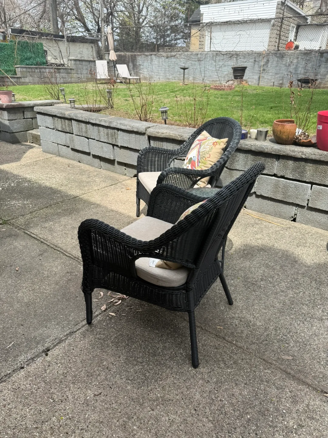 Wicker Patio Chairs with Side Table image indicator(3)