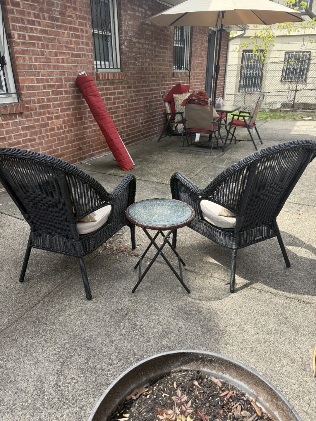 Wicker Patio Chairs with Side Table - photo 2