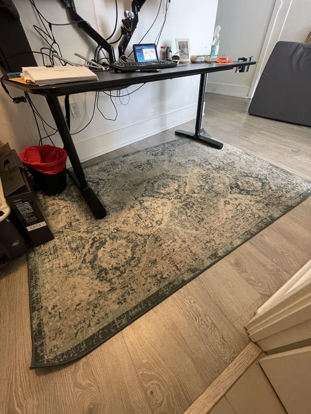 Medium Teal and Beige Area Rug - photo 2