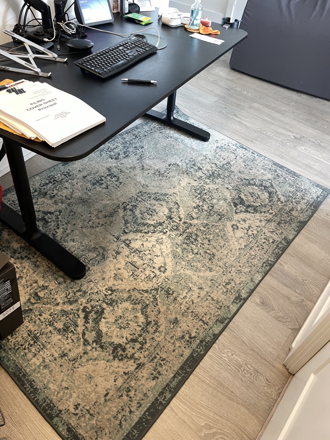 Medium Teal and Beige Area Rug - photo 3