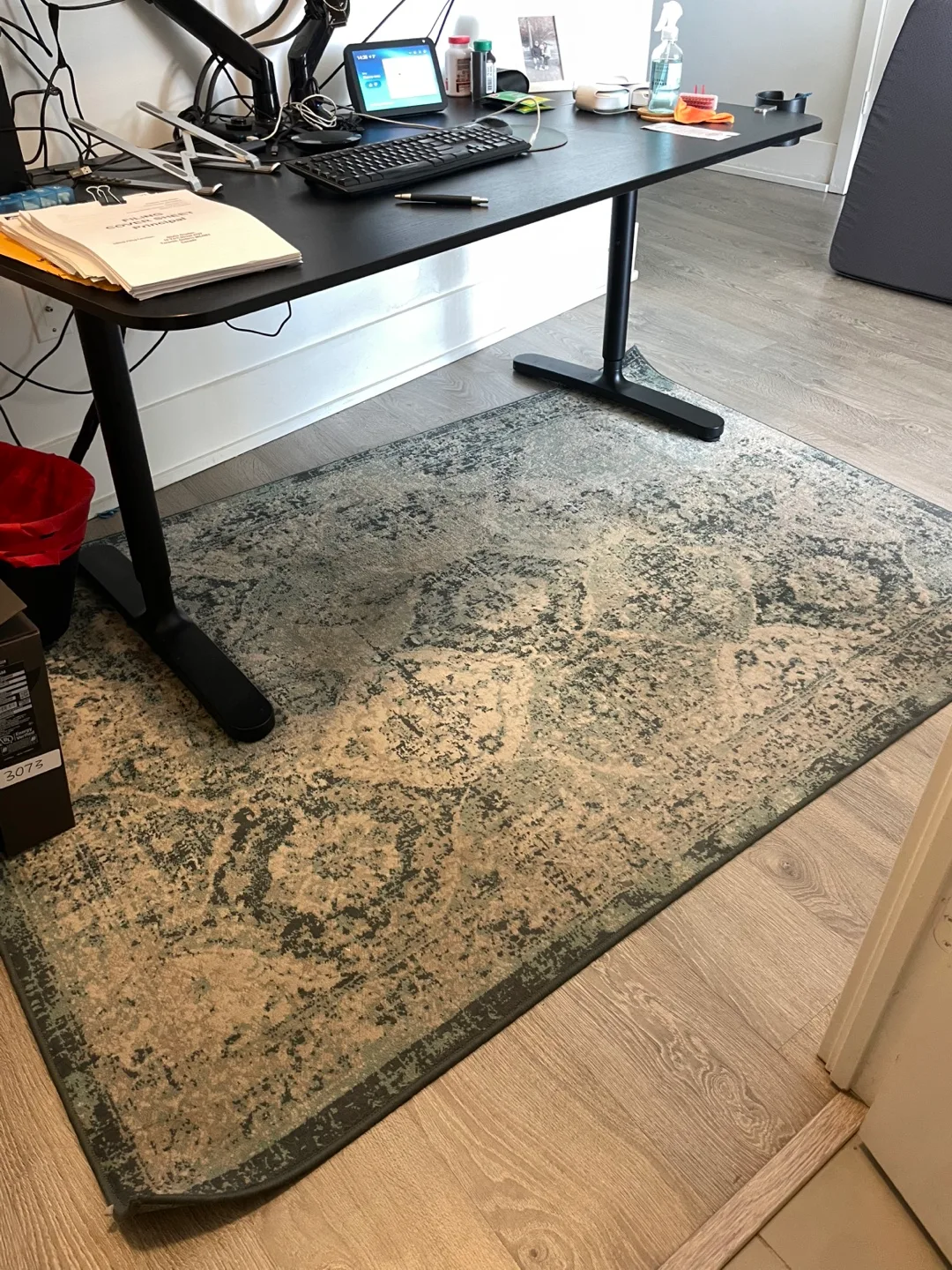 Medium Teal and Beige Area Rug thumbnail