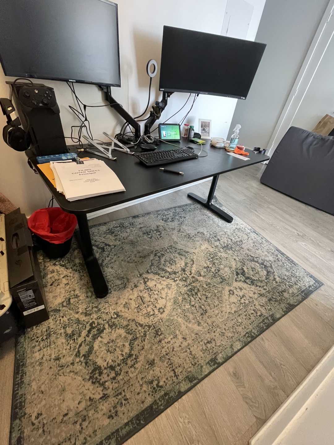 Medium Teal and Beige Area Rug - photo 4
