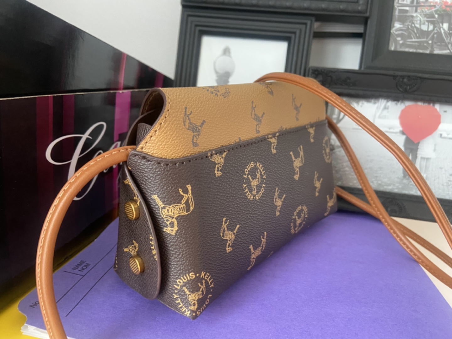 Louis Kelly Brown Horse Print Crossbody Bag - photo 2