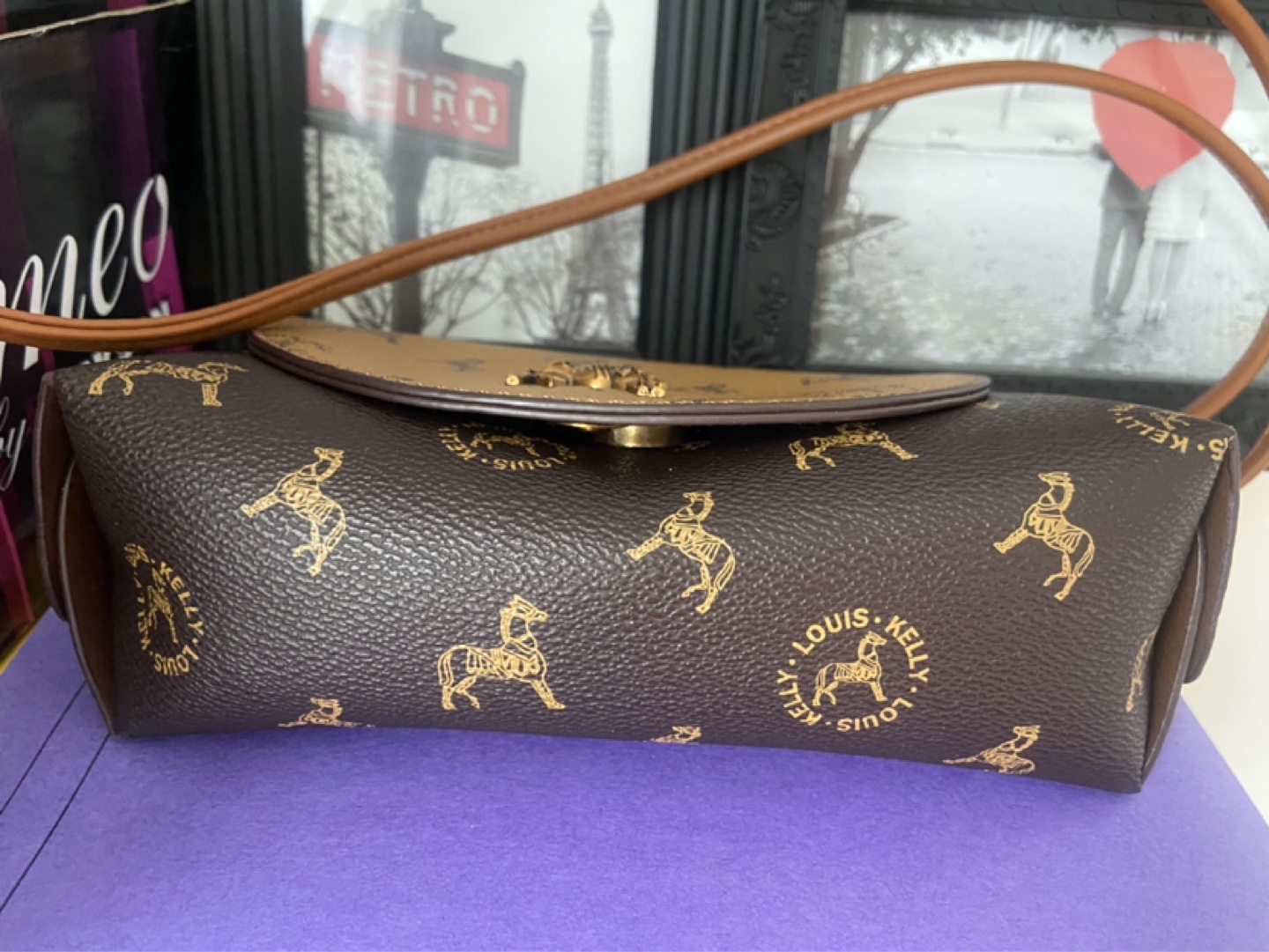 Louis Kelly Brown Horse Print Crossbody Bag - photo 3