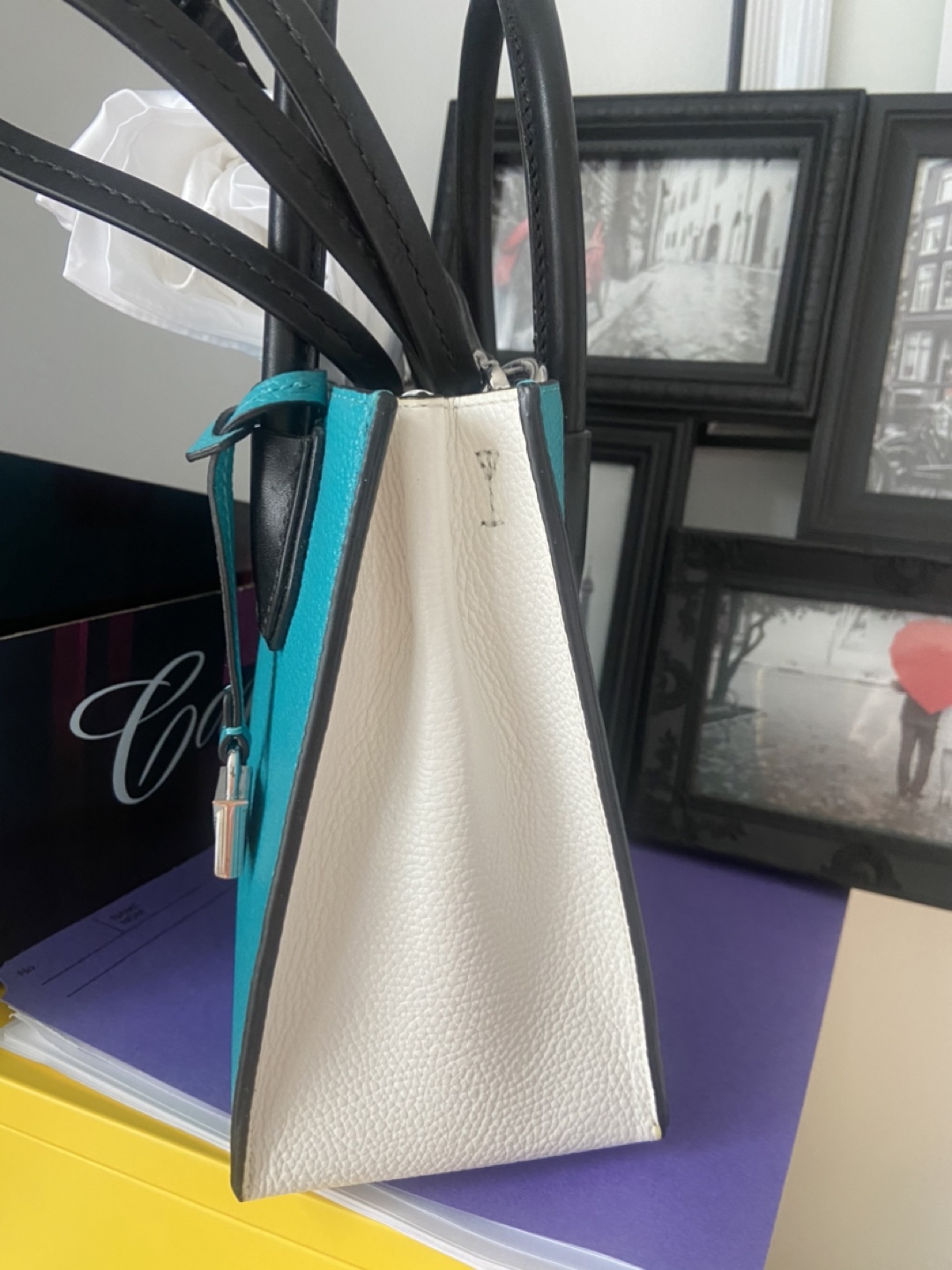 Michael Kors Mercer Bag - Turquoise/White - photo 2