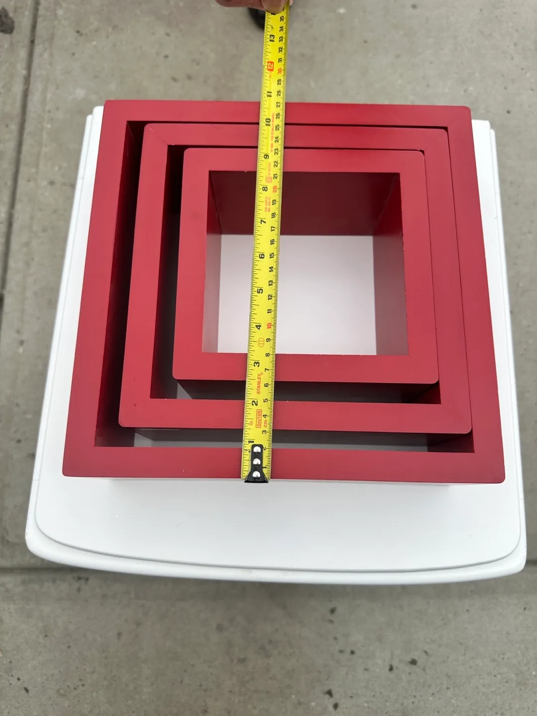 Set of 3 Red Square Floating Shelves