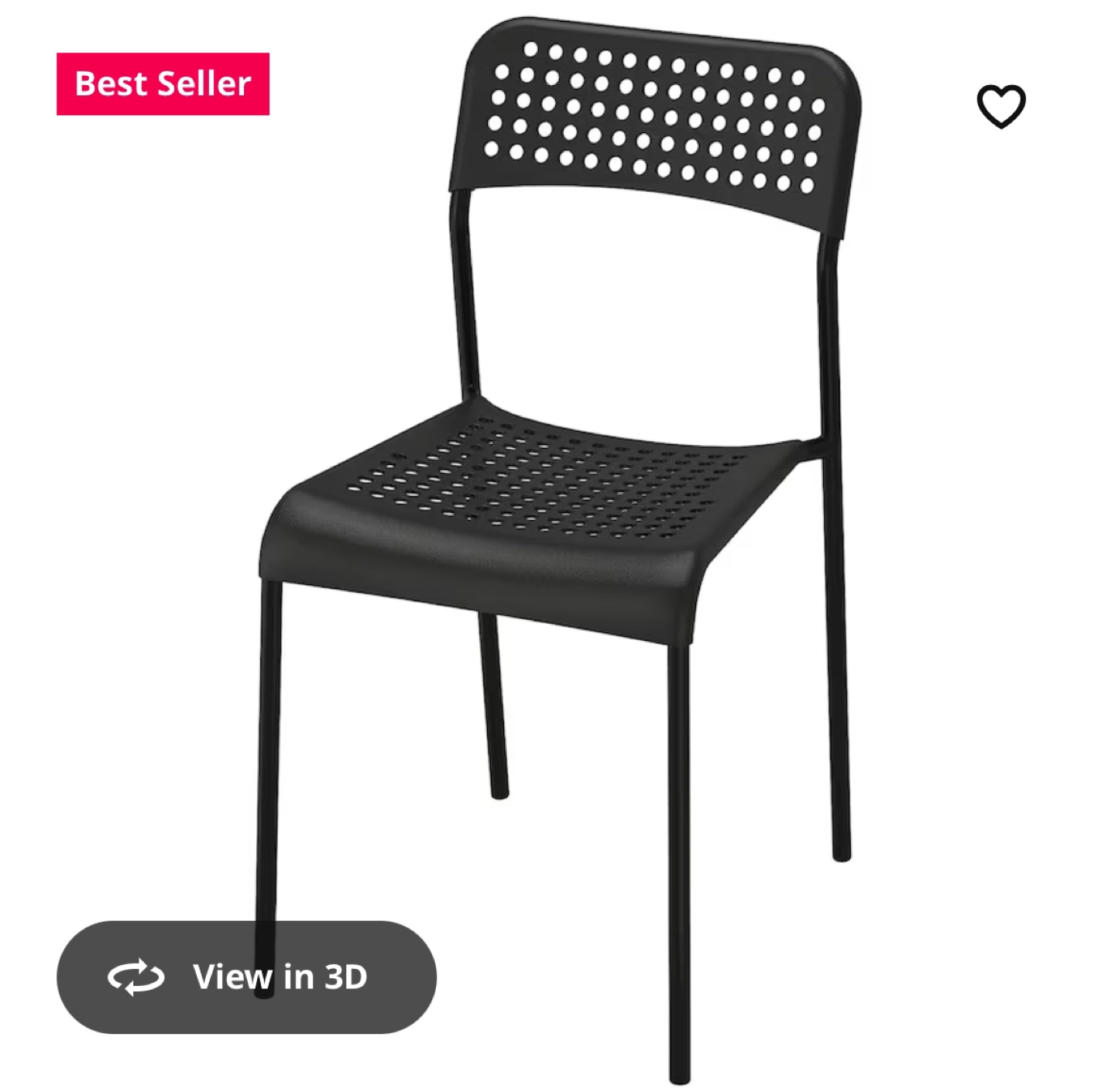 IKEA Black Plastic Chair