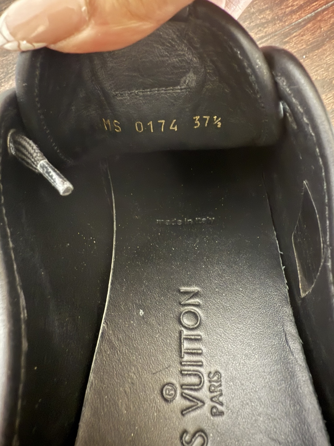 Louis Vuitton Black Leather Sneakers - Size 37 - photo 2