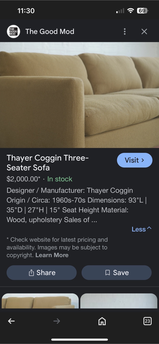 Mid-Century Modern Three-Seater Sofa - photo 2