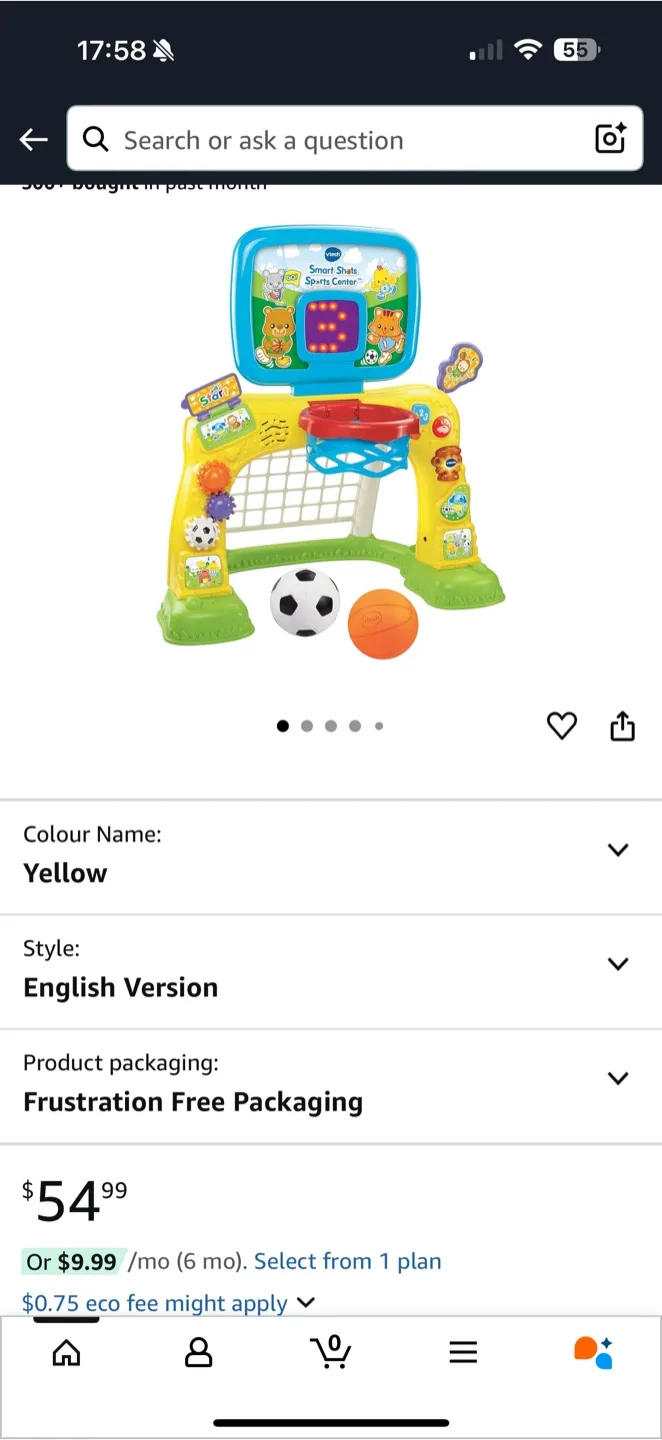 VTech Smart Shots Sports Center - Yellow thumbnail