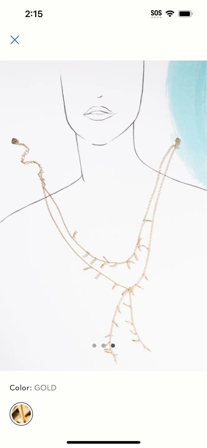 BNWT Anthropologie Fluid Fringe Necklace image indicator(3)