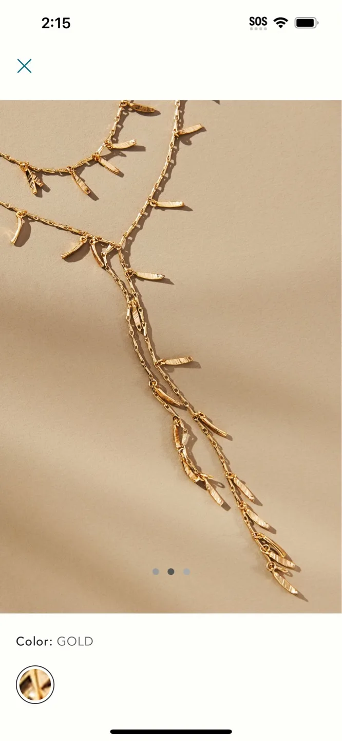 BNWT Anthropologie Fluid Fringe Necklace image indicator(2)