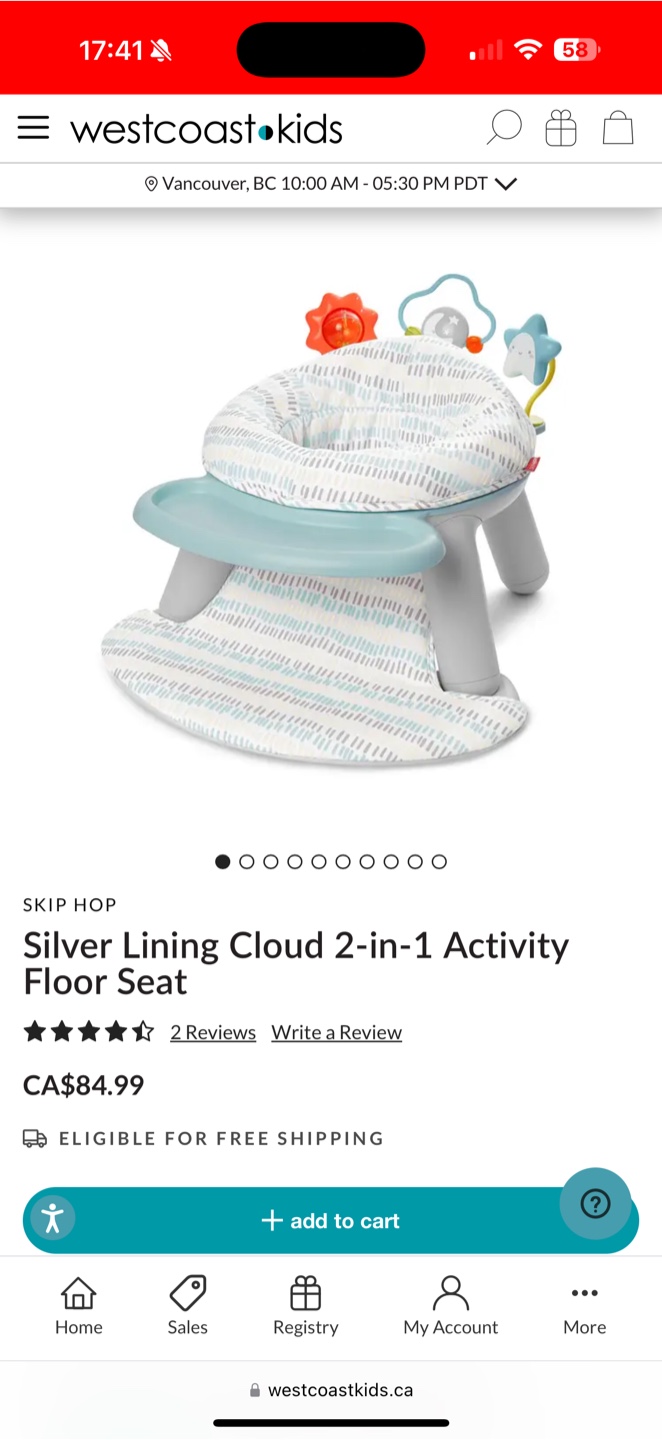 Skip Hop Silver Lining Cloud 2-in-1 Activity Floor Seat - photo 2